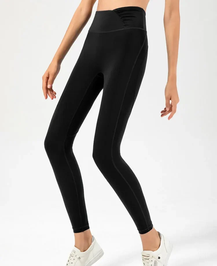 Lycra-Yoga-Pants-Non-rolled-High-Waist-Fold-Sports-Leggings-Raises-Butt-Fitness-Push-Up-Long-5