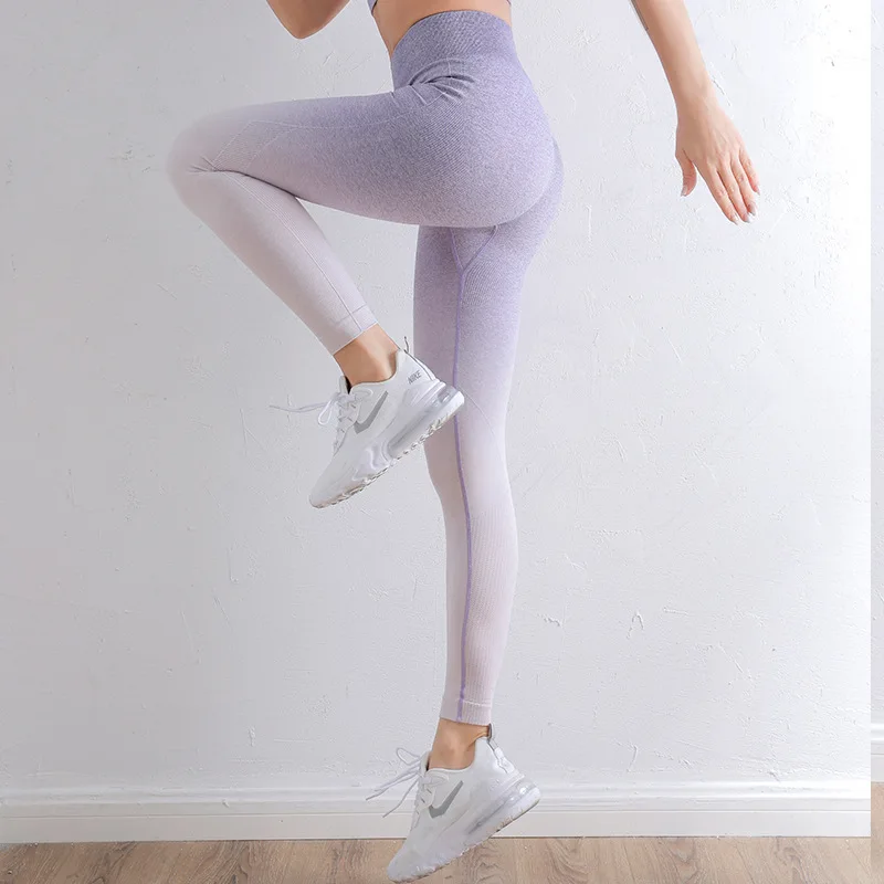 Seamless-High-Waisted-Belly-Leggings-Woman-Yoga-Pants-Hanging-Dye-Gradient-Hip-lifting-Gym-Pants-Running